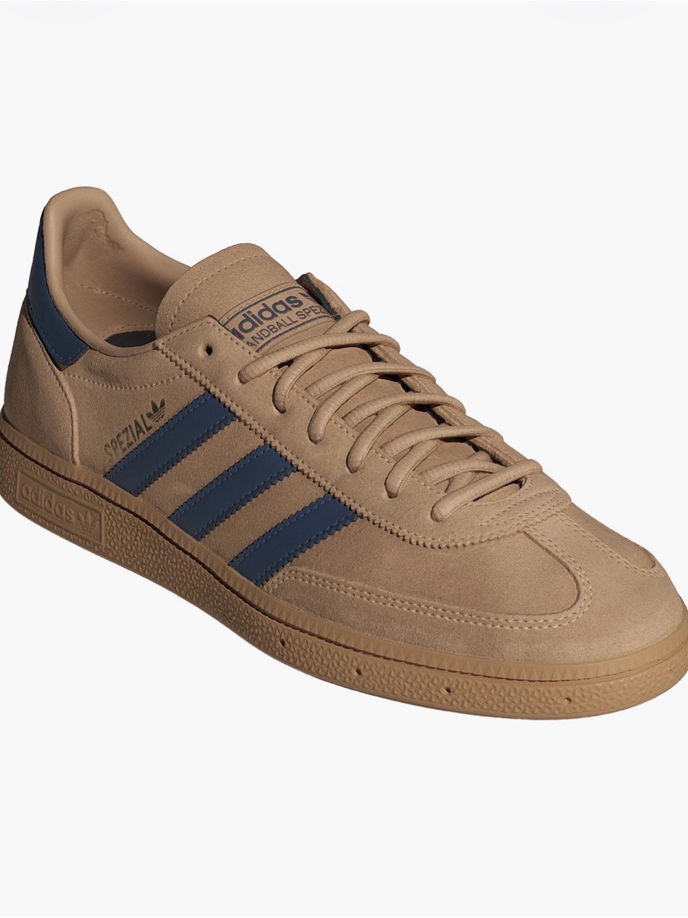 adidas Handball Spezial Suede Sneaker in Tan and Navy